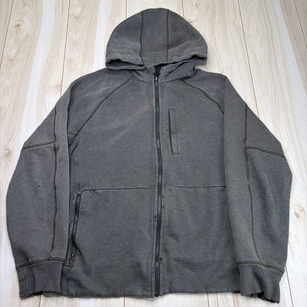 Lululemon Athletica Full Zip Hoodie Mens XL Green Knit Sweater